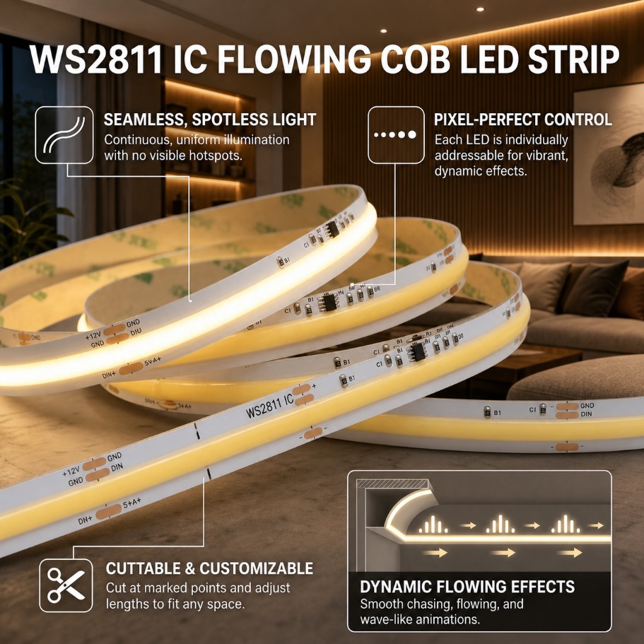 Actinic Blue Led - Bande LED COB adressable DC24V WS2811,