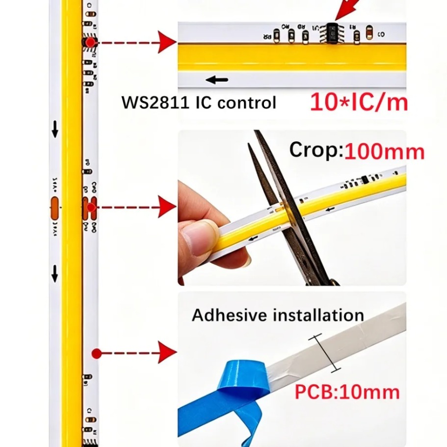 Bande LED COB adressable DC24V - Actinic Blue Led avis et prix